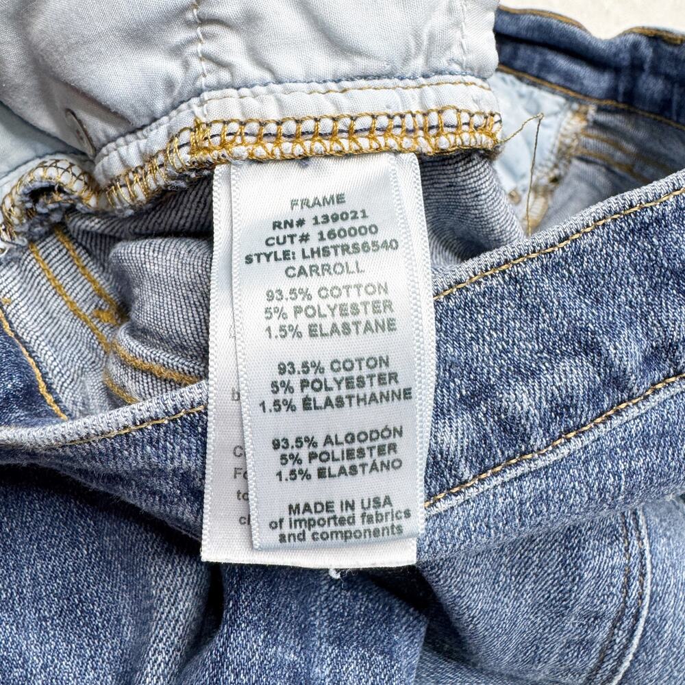 FRAME Denim Le High Straight High Rise Cropped Distressed Blue Jeans size 28 - Picture 10 of 10
